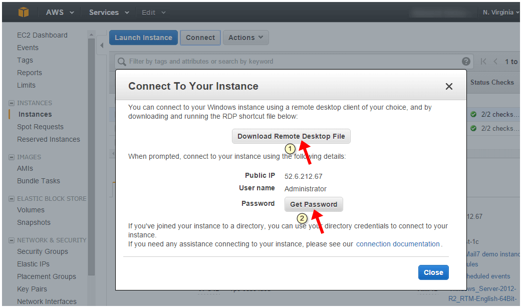 Connect to instance