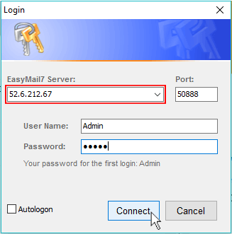 Login to EasyMail on EC2 instance