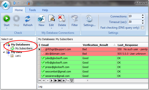 Verify Email Addresses without Export Import aev verify database Verify Email Addresses without Export Import