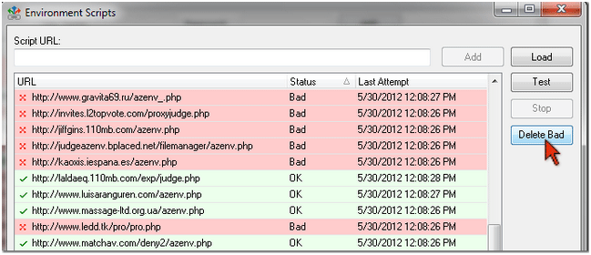 delete bad scripts from the list