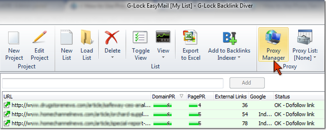 Backlink Diver Proxy Manager