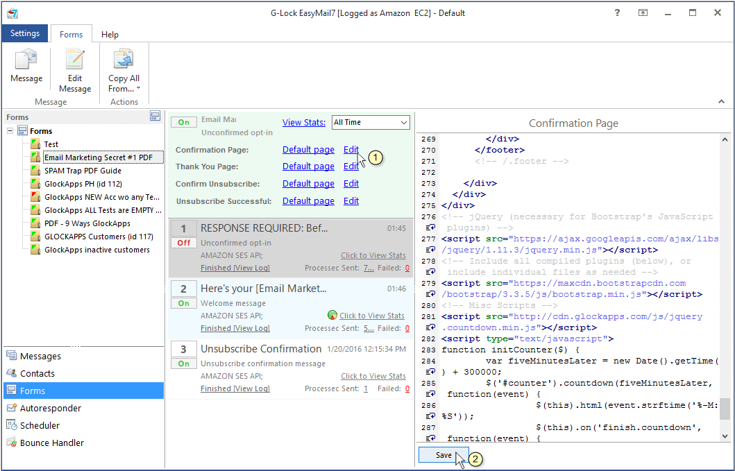 Customize subscription pages in EasyMail7