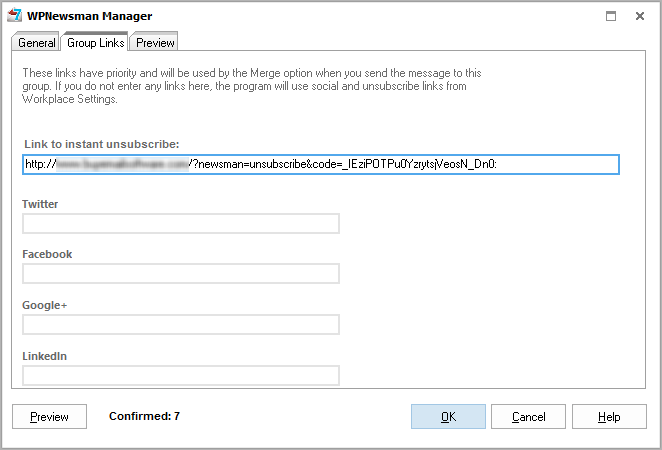 WPNewsman unsubscribe link in G-Lock EasyMail7
