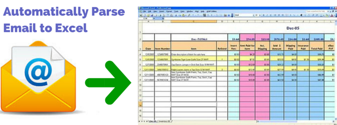 Extract data and parse email to Excel