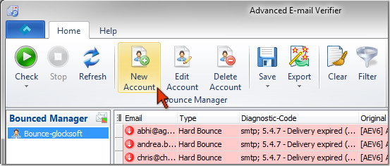 Advanced Email Verifier - create account to process bounced emails