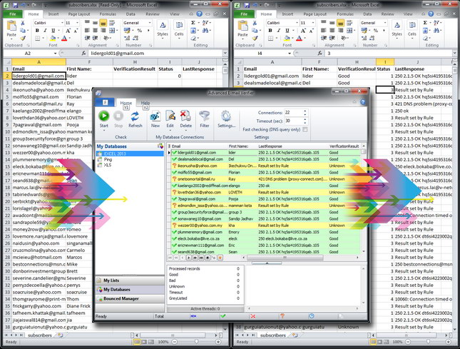 verify emails in Excel without export-import