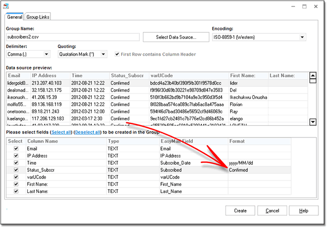 G-Lock EasyMail7 map fields