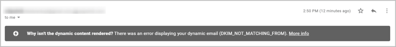 Error notification in Gmail Inbox