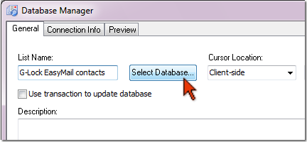 select database