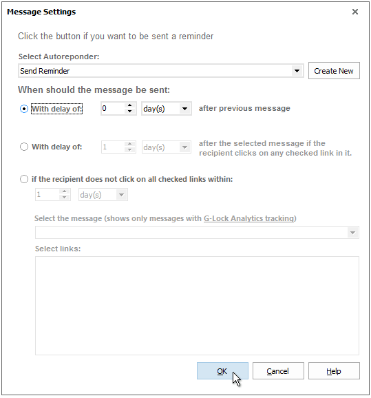 Autoresponder email settings