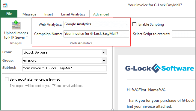 Use Google Analytics tracking in EasyMail7