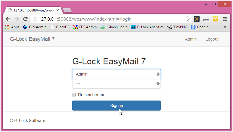 Login to G-Lock EasyMail7 web client