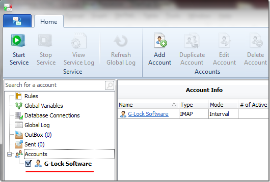 G-Lock Email Processor - account added