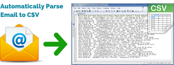 Extract data and parse email to CSV