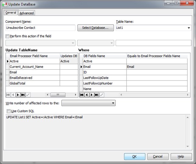 G-Lock Email Processor update database