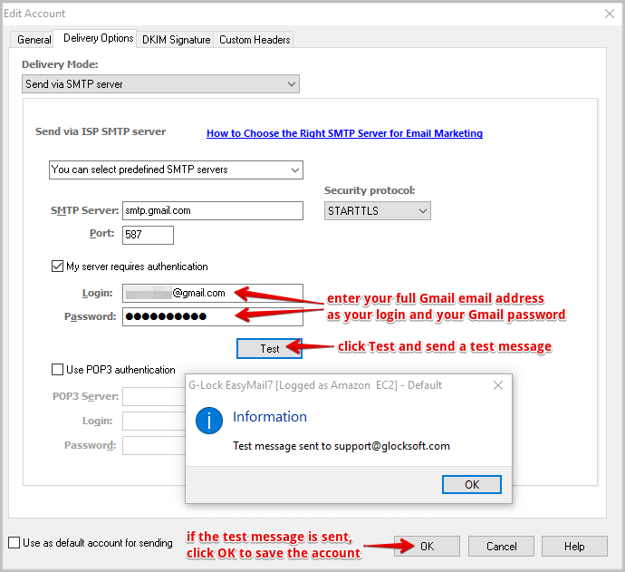 How to Use Gmail's SMTP Settings in EasyMail7