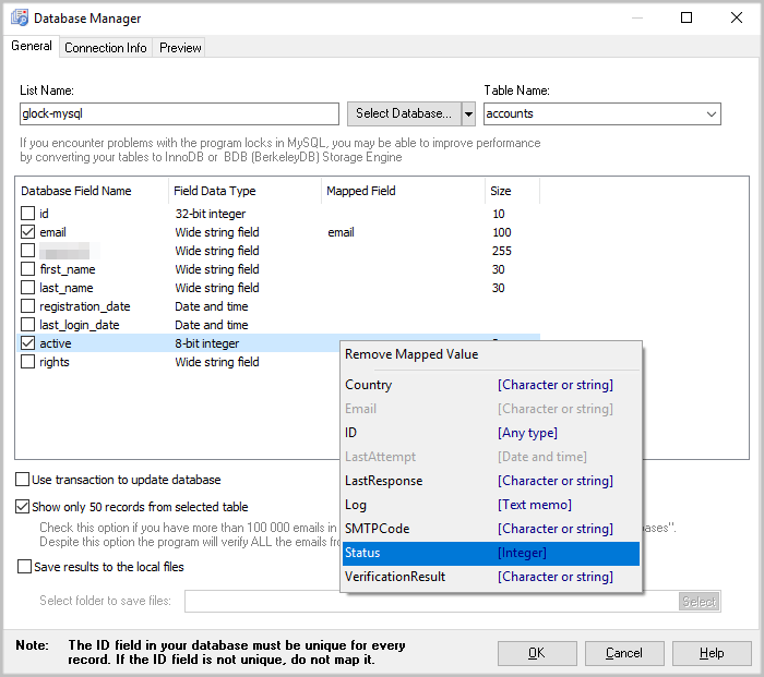 Connect to a MySQL Database and Verify Email Addresses