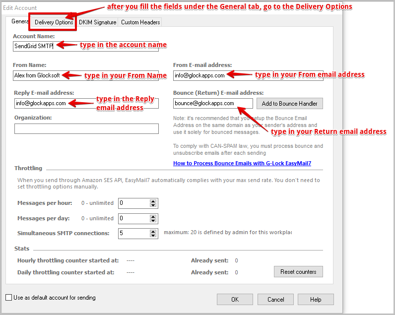 How to Use SendGrid's SMTP Settings in EasyMail7