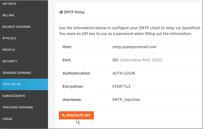 Use SparkPost SMTP Settings in EasyMail7