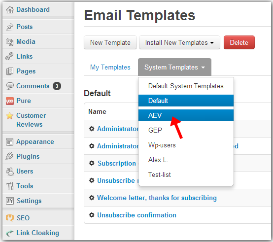 view list templates