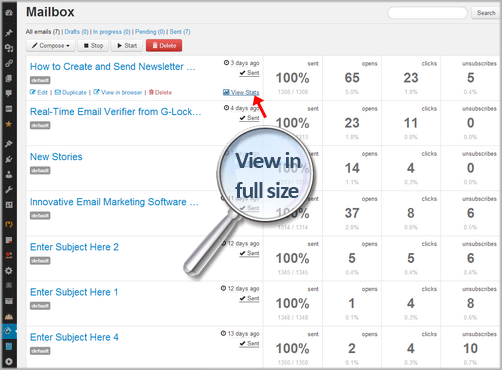 View full email tracking stats in WPNewsman PRO